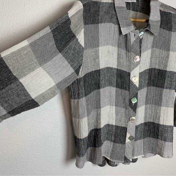 Habitat Clothes to live in Plaid Gray Button Down Shirt - Picture 3 of 15